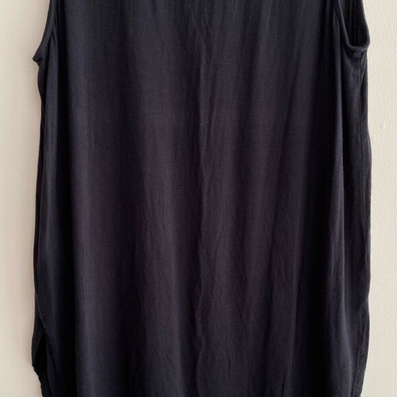 Mossimo Black V-Neck Tank Top with Leather Cutouts, Pleather Lattice, Size Med - Picture 11 of 13